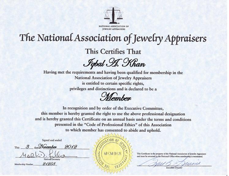 Jewelry appraisal